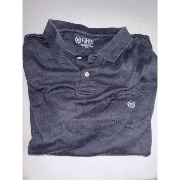 Chaps by Ralph Lauren Shirt Adult XXL Black Short Sleeve Solid Men's - Picture 1 of 5